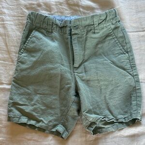 Boys Linen-blend Sage Green Shorts